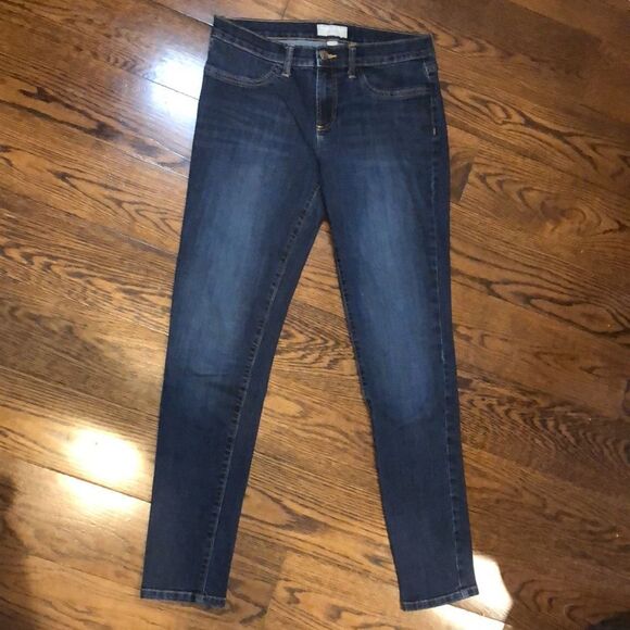BANANA REPUBLIC Women’s Dark Wash Skinny Denim Low Rise Jeans Sz 8 30/29 - Picture 2 of 8